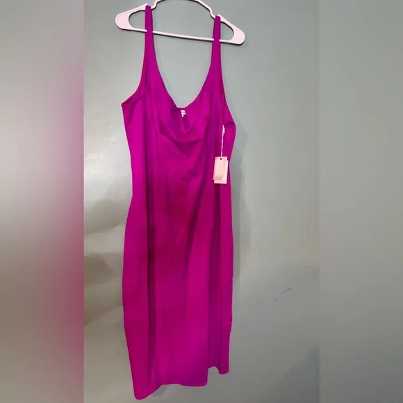 Good American | Dresses | Hot Pink Good American Scuba Modern Tank Dress  Underband Bust For Fit Nwt | Poshmark